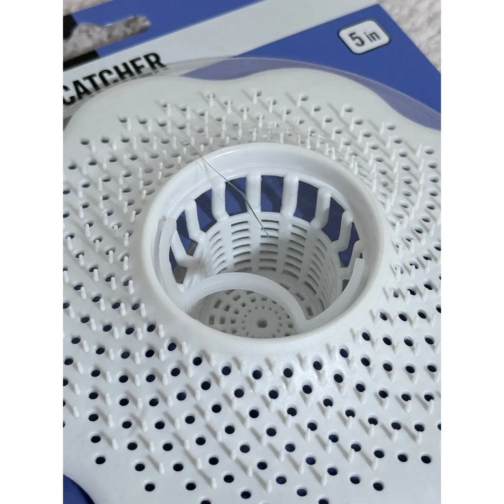 Everbilt Tub Drain Hair Catcher 5 in White Plastic Strainer 1006 959 305